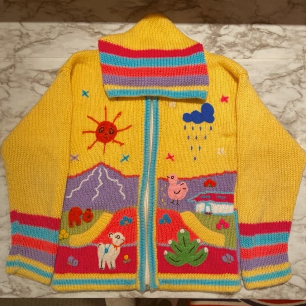 Handmade Zipper Front Hoodie with Embroidered Accents Girl's Size M GUC